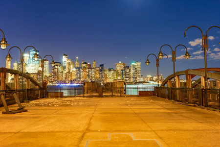 JERSEY CITY, NJ - MARCH 21, 2016: The City of New York as seen from Liberty State Park. The City of New York, often called New York City or simply New York, is the most populous city in the United States.のeditorial素材