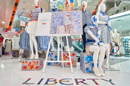 CHICAGO, IL - MARCH 24, 2016: inside of Uniqlo store. Uniqlo Co., Ltd. is a Japanese casual wear designer, manufacturer and retailer.のeditorial素材