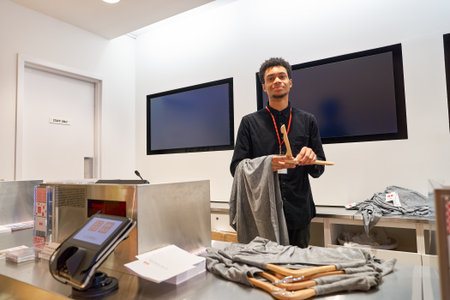 CHICAGO, IL - MARCH 24, 2016: inside of Uniqlo store. Uniqlo Co., Ltd. is a Japanese casual wear designer, manufacturer and retailer.のeditorial素材