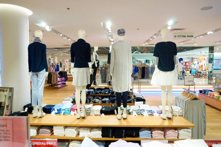 CHICAGO, IL - MARCH 24, 2016: inside of Uniqlo store. Uniqlo Co., Ltd. is a Japanese casual wear...