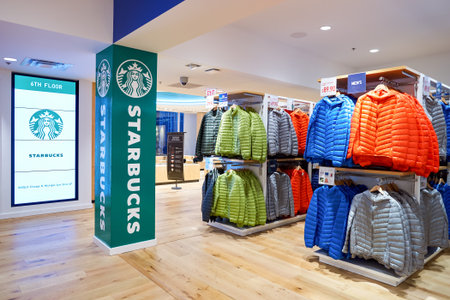 CHICAGO, IL - MARCH 24, 2016: inside of Uniqlo store. Uniqlo Co., Ltd. is a Japanese casual wear designer, manufacturer and retailer.のeditorial素材