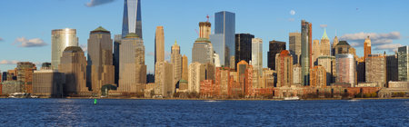 JERSEY CITY, NJ - MARCH 21, 2016: View of New York from Jersey City, New Jersey. The City of New York, often called New York City or simply New York, is the most populous city in the United States.のeditorial素材