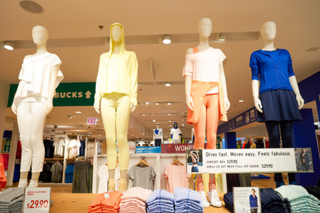 CHICAGO, IL - MARCH 24, 2016: inside of Uniqlo store. Uniqlo Co., Ltd. is a Japanese casual wear...