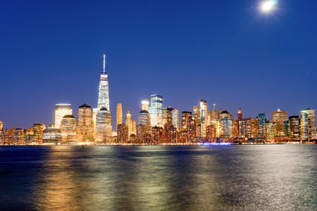 JERSEY CITY, NJ - MARCH 21, 2016: View of New York from Jersey City, New Jersey. The City of New York, often called New York City or simply New York, is the most populous city in the United States.のeditorial素材