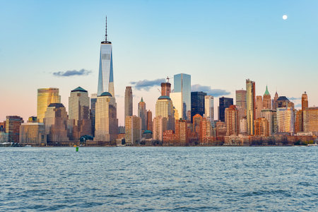 JERSEY CITY, NJ - MARCH 21, 2016: View of New York from Jersey City, New Jersey. The City of New York, often called New York City or simply New York, is the most populous city in the United States.のeditorial素材