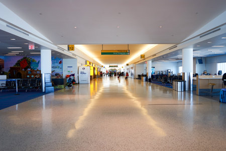 NEW YORK - MARCH 22, 2016: inside of JFK airport. John F. Kennedy International Airport is a major...