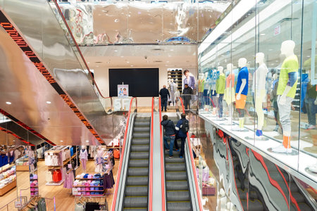 CHICAGO, IL - MARCH 24, 2016: inside of Uniqlo store. Uniqlo Co., Ltd. is a Japanese casual wear...
