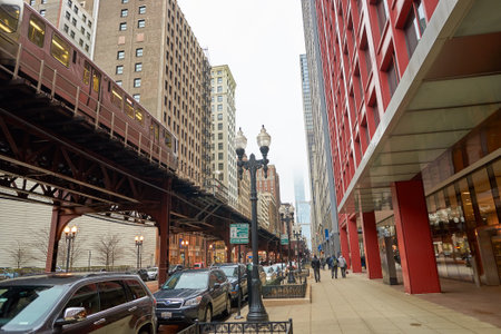 CHICAGO, IL - CIRCA MARCH, 2016: streets of Chicago at daytime. Chicago, colloquially known as the...