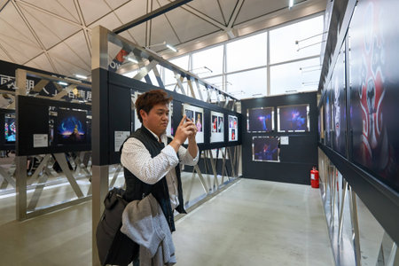 HONG KONG - MARCH 08, 2016: inside of Hong Kong International Airport. Hong Kong International...
