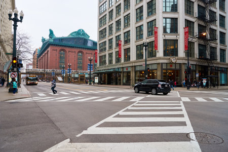 CHICAGO, IL - CIRCA MARCH, 2016: streets of Chicago at daytime. Chicago, colloquially known as the...