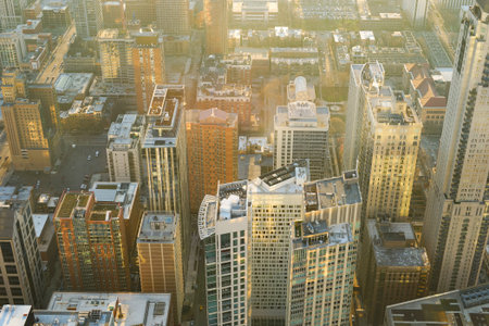 CHICAGO, IL - MARCH 28, 2016: view of Chicago from John Hancock Center. Chicago is a major city in...
