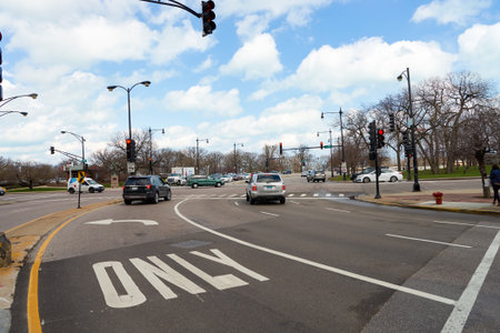 CHICAGO, IL - CIRCA MARCH, 2016: streets of Chicago at daytime. Chicago, colloquially known as the...