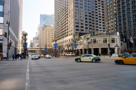 CHICAGO, IL - CIRCA MARCH, 2016: streets of Chicago at daytime. Chicago, colloquially known as the...