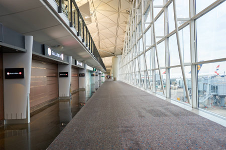 HONG KONG - MARCH 08, 2016: inside of Hong Kong International Airport. Hong Kong International...