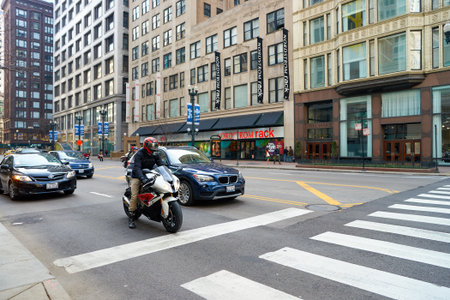 CHICAGO, IL - CIRCA MARCH, 2016: streets of Chicago at daytime. Chicago, colloquially known as the...