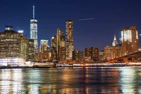 NEW YORK - CIRCA MARCH 2016: view of New-York City from Brooklyn. The City of New York, often called New York City or simply New York, is the most populous city in the United Statesのeditorial素材