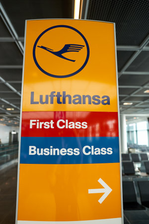 FRANKFURT, GERMANY - MARCH 13, 2016: inside of Frankfurt Airport. Frankfurt Airport is a major international airport located in Frankfurt and the major hub for Lufthansaのeditorial素材