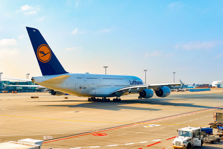FRANKFURT, GERMANY - MARCH 13, 2016: view of Frankfurt Airport in the daytime. Frankfurt Airport is...