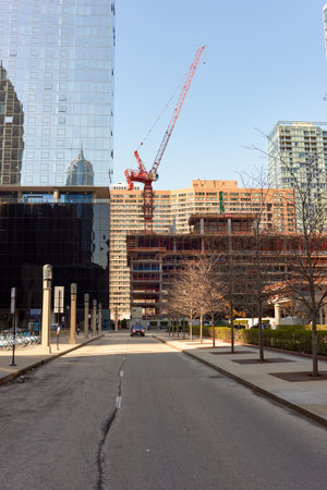 CHICAGO, IL - CIRCA APRIL, 2016: streets of Chicago at daytime. Chicago, colloquially known as the "Windy City", is the third most populous city in the USA, following New York and Los Angelesのeditorial素材