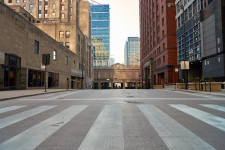 CHICAGO, IL - CIRCA APRIL, 2016: streets of Chicago at daytime. Chicago, colloquially known as the "Windy City", is the third most populous city in the USA, following New York and Los Angelesのeditorial素材