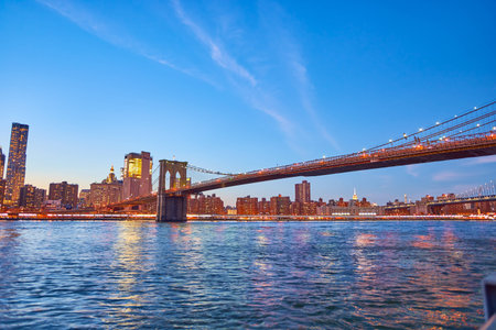 NEW YORK - CIRCA MARCH 2016: view of New-York City from Brooklyn. The City of New York, often called New York City or simply New York, is the most populous city in the United Statesのeditorial素材