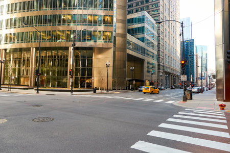 CHICAGO, IL - CIRCA APRIL, 2016: streets of Chicago at daytime. Chicago, colloquially known as the "Windy City", is the third most populous city in the USA, following New York and Los Angelesのeditorial素材