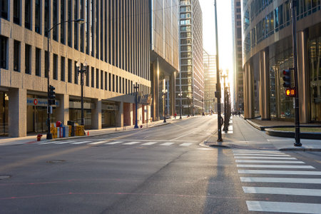 CHICAGO, IL - CIRCA APRIL, 2016: streets of Chicago at daytime. Chicago, colloquially known as the "Windy City", is the third most populous city in the USA, following New York and Los Angelesのeditorial素材