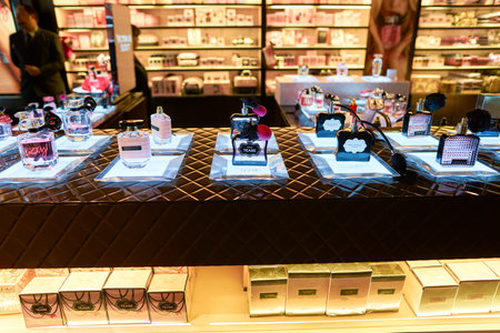 NEW-YORK - MARCH 15, 2016: interior of Victoria's Secret store. Victoria's Secret is the largest American retailer of women's lingerie. The company sells lingerie, womenswear, and beauty productsのeditorial素材