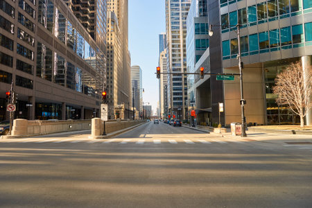 CHICAGO, IL - CIRCA APRIL, 2016: streets of Chicago at daytime. Chicago, colloquially known as the...
