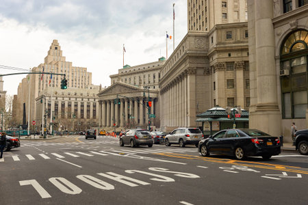 NEW YORK - CIRCA MARCH 2016: New York City at daytime. The City of New York, often called New York City or simply New York, is the most populous city in the United Statesのeditorial素材