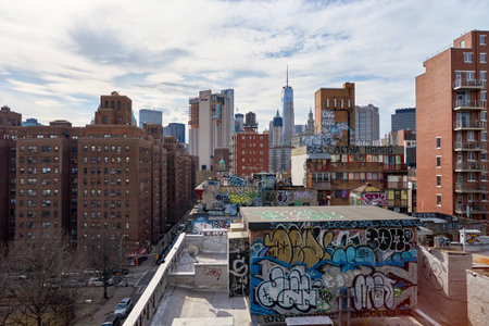 NEW YORK - CIRCA MARCH 2016: New York City at daytime. The City of New York, often called New York City or simply New York, is the most populous city in the United Statesのeditorial素材