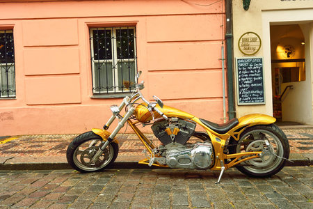 PRAGUE, CZECH REPUBLIC - AUGUST 18, 2015: streets of Prague. Prague is the capital and largest city of the Czech Republic. It is the 15th largest city in the European Union.のeditorial素材