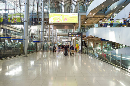BANGKOK, THAILAND - JUNE 19, 2015: inside of Suvarnabhumi Airport. Suvarnabhumi Airport is one of two international airports serving Bangkokのeditorial素材