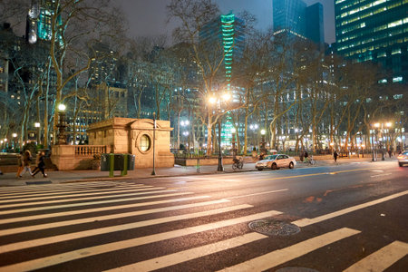 NEW YORK - CIRCA MARCH 2016: New York City at night. The City of New York, often called New York City or simply New York, is the most populous city in the United Statesのeditorial素材