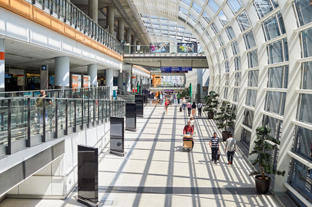 HONG KONG - JUNE 04, 2015: Hong Kong International Airport interior. Hong Kong International Airport...