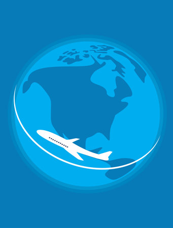 vector image of white silhouette of jet airplaneのイラスト素材