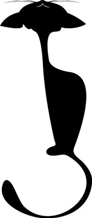 cartoon vector image of black cat isolated on whiteのイラスト素材