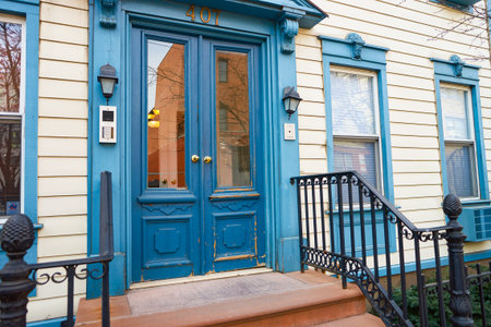 JERSEY CITY, NJ - CIRCA MARCH, 2016: Jersey City at daytime. Jersey City is the second most populous city in the U.S. state of New Jersey after Newark.のeditorial素材