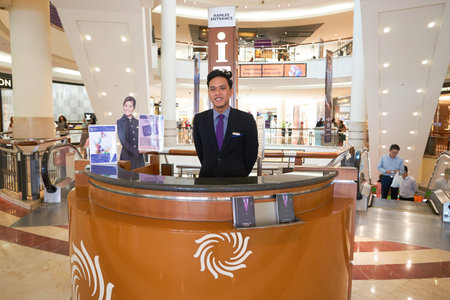 KUALA LUMPUR, MALAYSIA - MAY 09, 2016: inside of Suria KLCC. Suria KLCC is a shopping mall is located in the Kuala Lumpur City Centre district. It is in the vicinity of the landmark the Petronas Towers.のeditorial素材