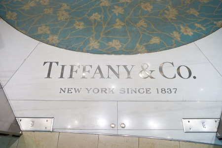 KUALA LUMPUR, MALAYSIA - MAY 09, 2016: interior of Tiffany store. Tiffany & Company (known colloquially as Tiffany or Tiffany's) is an American worldwide luxury jewelry and specialty retailer, headquartered in New York Cityのeditorial素材
