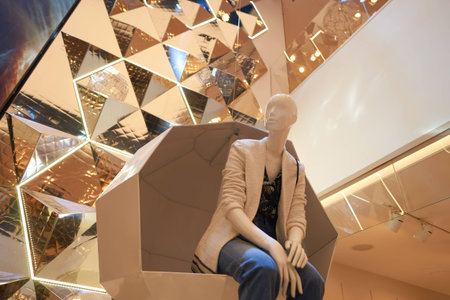NEW YORK - CIRCA MARCH 2016: interior of Times Square H&M store. H & M Hennes & Mauritz AB is a...