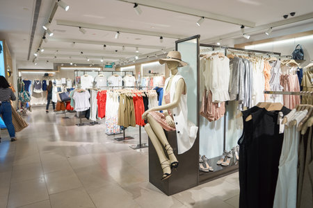 KUALA LUMPUR, MALAYSIA - MAY 09, 2016: interior of MANGO store in Suria KLCC. Punto Fa, S.L.,...