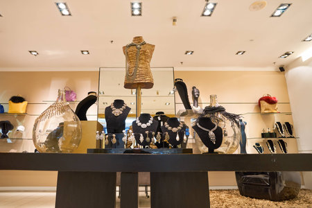 KUALA LUMPUR, MALAYSIA - MAY 09, 2016: interior of the store at Suria KLCC. Suria KLCC is a shopping mall is located in the Kuala Lumpur City Centre district. It is in the vicinity of the landmark the Petronas Towers.のeditorial素材