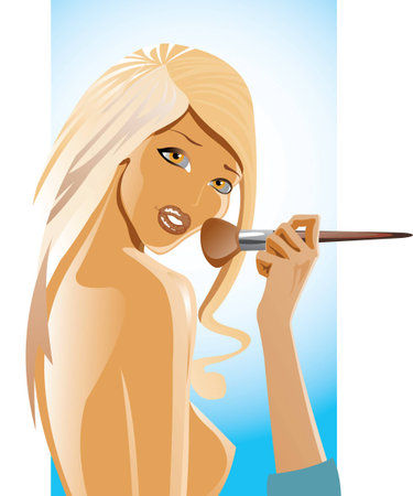vector image of young pretty blond womanのイラスト素材