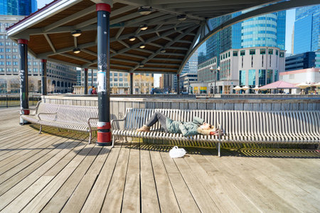 JERSEY CITY, NJ - CIRCA MARCH, 2016: Jersey City at daytime. Jersey City is the second most populous city in the U.S. state of New Jersey after Newark.のeditorial素材