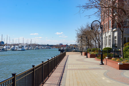 JERSEY CITY, NJ - CIRCA MARCH, 2016: Jersey City at daytime. Jersey City is the second most populous city in the U.S. state of New Jersey after Newark.のeditorial素材