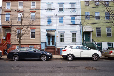 JERSEY CITY, NJ - CIRCA MARCH, 2016: Jersey City at daytime. Jersey City is the second most populous city in the U.S. state of New Jersey after Newark.のeditorial素材