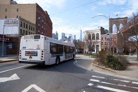NEW YORK, USA - CIRCA MARCH, 2016: Brooklyn at daytime. Brooklyn is the most populous of New York City's five boroughs.のeditorial素材
