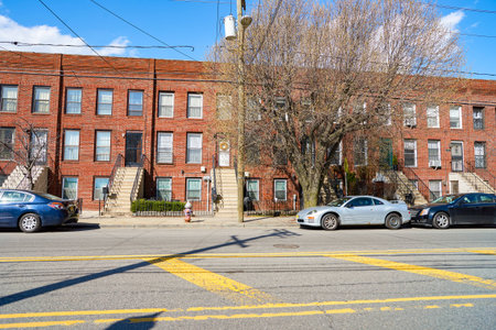JERSEY CITY, NJ - CIRCA MARCH, 2016: Jersey City at daytime. Jersey City is the second most populous city in the U.S. state of New Jersey after Newark.のeditorial素材