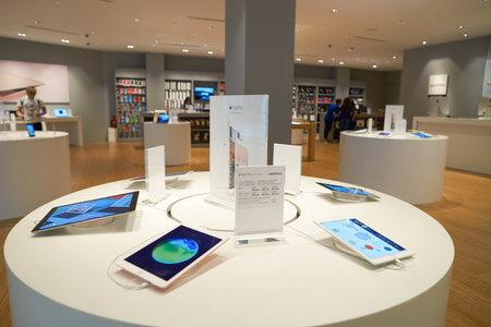 KUALA LUMPUR, MALAYSIA - MAY 09, 2016: electronics store in Suria KLCC. Suria KLCC is a shopping mall is located in the Kuala Lumpur City Centre district. It is in the vicinity of the landmark the Petronas Towers.のeditorial素材